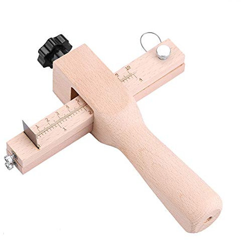 Nikou Cutter in Pelle - Cinghia in Legno Cutter in Cuoio per Cinture in Pelle con Cinturino in Pelle e Cinturino con 5 Lame