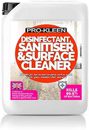 Pro-Kleen Y12D Disinfectant Sanitiser Surface Cleaner 5L, ULV Cold Fogger Liquid, Alcohol Free, Industrial Strength, Kills 99.9% Bacteria EN11276 EN1650 EN14476 Dilutes Upto 25:1