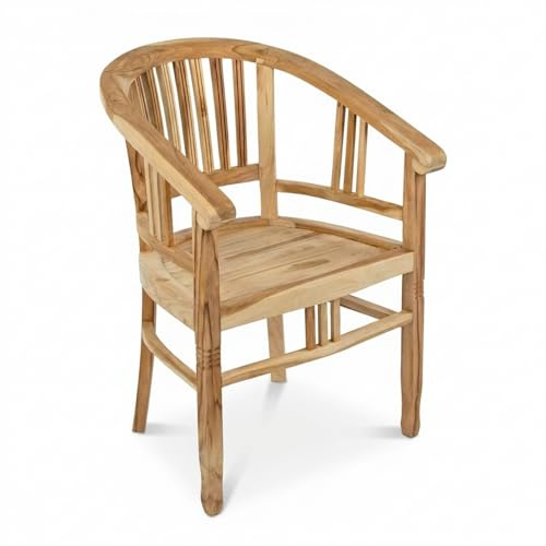 SAM Gartensessel Moreno, Teak-Holz, ideal für Balkon, Terrasse oder Garten, Gartenstuhl mit Armlehnen aus Massivholz