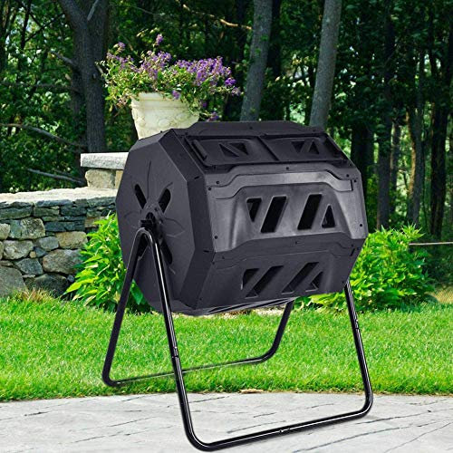 FMXYMC Tumbling Compost Bin, Large Compost Tumbler Bin, Outdoor Garden Composting Tumbler, Heavy Duty Capacity Composter, for Farm/Kitchen