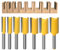 WSOOX 1/4 Inch Shank Straight Router Bit Set, 7 pcs Straight Milling Cutter Woodworking Slotting Router Bits