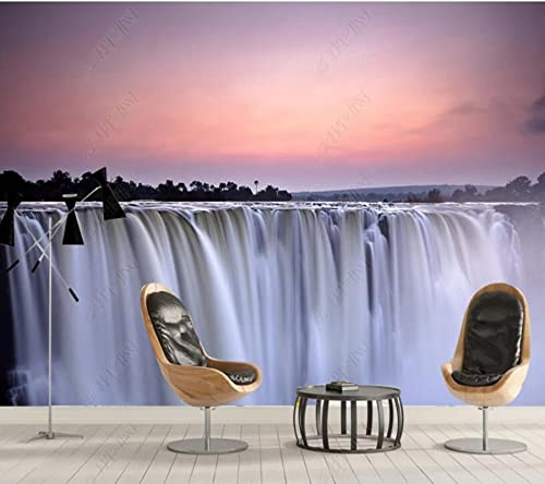 Frtmsticker Fotomurales Xxl Anochecer Cascada Paisaje Fotomural Tv Foto Mural Pared 3D Fotomurales Decorativos Papel Tapiz Estéreo 3D Fotomurales 3D Fotomural Vinilo Papel Pintado 200X100Cm