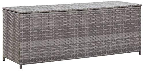 CANLAY Gartenbox, Auflagenbox Wasserdicht, Box Für Gartenauflagen, wasserdichte Box, Aufbewahrung, Aufbewahrungsbox, Grau 120x50x60 cm Poly Rattan
