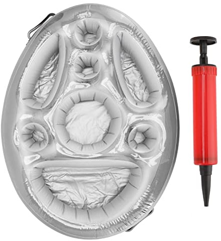 TOPINCN Porte-Boissons Flottant Gonflable, Chaise de Piscine en PVC, Plateau de Piscine Flottant Gonflable, Lit de Glace Gonflable pour Adultes(Argent)