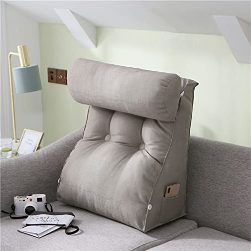 HEATHE Keilkissen,Dreieck Lesekissen,Rückenstützkissen mit Nackenkissen,Große Sofakissen,Abnehmbarem Bezug,Für Bett,Büro,Lesen oder Fernsehen