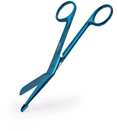 Green Max Lister Bandage Scissors-Safety Bandage & Trauma Shears-Stainless Steel Professional Scissors for First Aid Utility-Medical Care & Home Nursing-Size 5.5-Color Blue