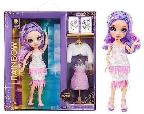 RAINBOW HIGH Fantastic Fashion Poupée - Violet Willow - Poupée Mannequin Violette de 28cm et Ensemble de Jeu avec 2 Tenues et Accessoires de Mode - Idéal pour Les Enfants de 4 à 12 Ans