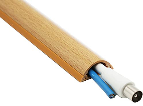 Cubiertas de suelo para cables Grano De Madera Protector De Cable Cubre Cable - Sujeta 3 Cables, Protector De Cable para Suelo, Pasacables Autoadhesivo, 3cm Ancho, 1.1cm Alto ( Size : 1200cm (39ft) )