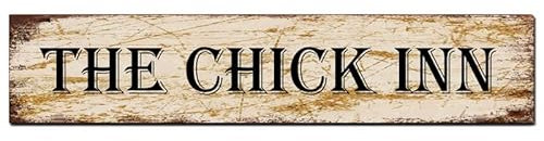 The Chick Inn Metallschild Hühnerstall Dekor Antikes Aluminium Metallschild Wandkunst Dekor 40 x 10 cm