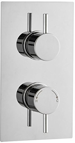 Valla Single Shower Thermostatic Valve | Concealed Round Controls | Chrome Plate | Single Outlet