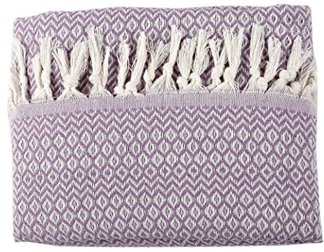 Tuiste Colcha Bouti Doble Lila 200 x 230, Cubre Cama Multiusos, Plaid Cubrecama, Fina con diseño de Rombos, para Primavera, Verano, otoño e Invierno, Jarapas, Manta Foulard, Cubresofa, Suave