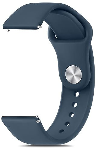 Meliya 20mm 22mm Silicone Watch Strap for Women Men, Quick Release Replacement Strap with Stainless Steel Button Sport Watchbands Wrist Straps