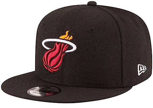 New Era NBA 9FIFTY Snapback-Cap in Schwarz, verstellbar, Einheitsgröße, Miami Heat, Einheitsgröße
