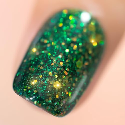 YTD Likomey UV Gellack Nagellack Gel,15ml Buntes Grün Glitzer Soak Off Farbgel Nagelgel Maniküre Farbe Gel Nail Polish,SF359