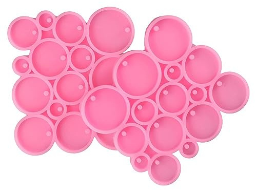 YYlingx 2 mini moldes redondos de silicona circulares, 1 cm, 1,5 cm, 2 cm, 2,5 cm, 3 cm, círculos pequeños, moldes de resina epoxi para llaveros, colgantes, pendientes, manualidades, bricolaje