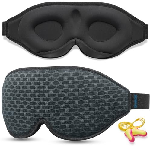 Masque de Nuit Innovant 2025 pour Hommes et Femmes, Conception Masque de Sommeil qui Bloque la Lumière pour Dormir, les Siestes, la Méditation, les Voyages