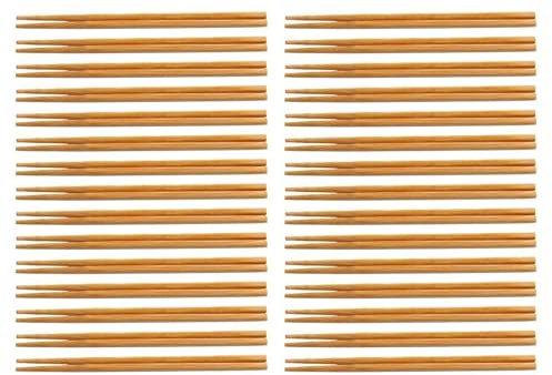30 Pares De Palillos De Madera, Palillos Chinos Japoneses Reutilizables, Juego De Palillos Largos De Madera, Palillos Aptos Para Lavavajillas Para Cocina