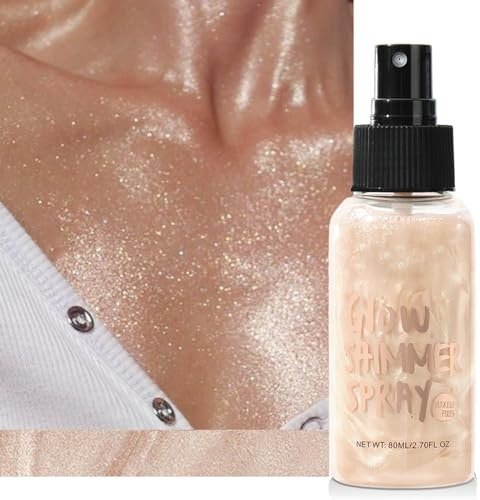 Maquillaje Iluminador Body Shimmer, Body Luminizer, Aceite para el Cuerpo Brillante, Liquid Body Highlighter Loción iluminadora para la Cara y el Cuerpo, Brillo de Alta Intensidad y Duración-02