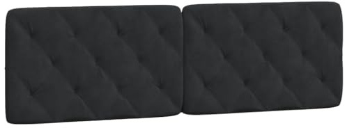 vidaXL Kopfteil-Kissen Schwarz 160 cm Samt
