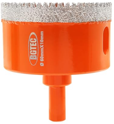 BGTEC Diamond Hole Saw Drill Bit with Triangle Shank,60mm Vacuum Brazed Diamond Core Drill Bits Set for Ceramic Tile Porcelain Tile Marble Granite