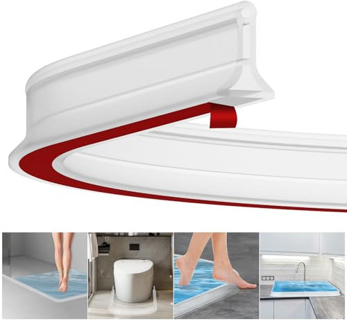 Fentar 2M Schwallschutzleiste Dusche, Selbstklebend Gummi Dusche Wasserstopper, 4cm Höhe Wasserbarriere, Flexible Schwallschutz, Duschdichtungen Schwallschutzleiste für Duschschwelle Badewanne