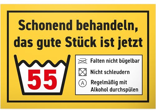 DankeDir! Schonend behandeln - Kunststoff Schild 30 x 20 cm - Geschenk 55. Geburtstag Geburtstagsgeschenk 55er 55 Jahre Männer & Frauen - Geburtstagskarte Partydeko Geburtstagsdeko Geschenkidee