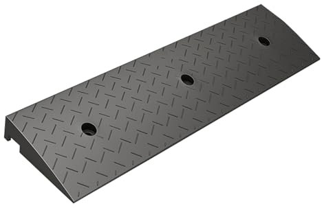 Tragbare rutschfeste Rollstuhlrampe für Türen, Gummi und Kunststoff, Schwellenrampe für Bordsteinstufe und Türstufe, 6,1 cm Höhe