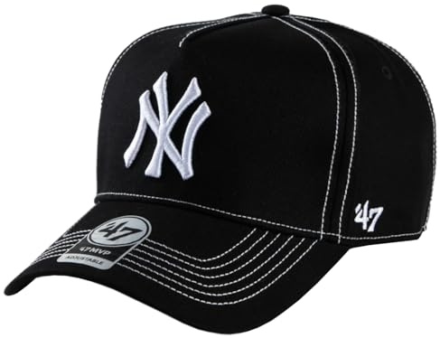 '47 Gorra Ajustable de la Marca Contrast New York Yankees, Color Negro