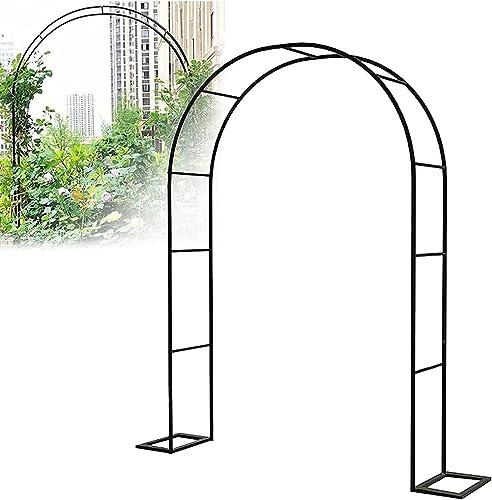 Arche de jardin en métal pour rosiers, tonnelles en treillis pour arche de jardin, pour plantes grimpantes, pergola en fer forgé, résistante aux intempéries, arche en vrille (couleur : noir, taille