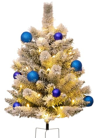 Albero di Natale artificiale, picchetto 'albero di Natale | Illumina il picchetto da giardino per l'albero di Natale,8 modalità di decorazione esterna 'albero di Natale pre-illuminato