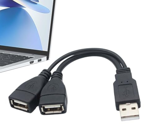 USB Y Splitter - Cavo USB 2 in 1, porte USB multiple, USB femmina a USB maschio | Cavo sdoppiatore USB versatile per tastiera, stampante, laptop, auto e altri dispositivi