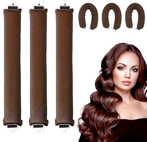 KEYRI 3 PCS Bigodino Capelli Fascia Bigodino Senza Calore Bigodini Morbidi | per Dormire Flanella Morbida Onde Capelli Senza Calore Con Gancio Aste Donna Strumento per Lo Styling Dei Fai-Da-Te