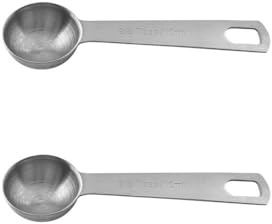 2 Stück Edelstahl Kaffeelöffel Portionierer 10 ml Messlöffel mit Langem Griff Kaffeedosierlöffel Kleiner Metalllöffel zum Abmessen von Kaffee Satz Gewürze Bohnen