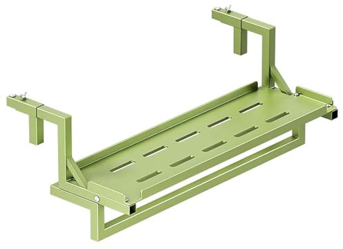 FAXJRU Klappbarer Balkonhängetisch,Balkonklapptisch,Balkontisch zum Hängen,Balkonhängetisch Klappbar, Hängetisch für Balkongeländer, Beistelltisch Klapptisch, für den Außenbereich(Green,120cm/47.3in)