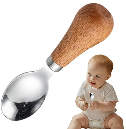 Erster Babylöffel, Edelstahl Kindersicheres Babybesteck Mit Abgerundeten Kanten, Lebensmittelechtes Kinderbesteck Mit Sicherheitsgriff Und Ergonomischem Design Für Reisen Hochzeiten Geschenk