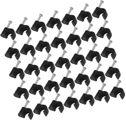 jojofuny 400 Piezas de Grapas de Cable Negro de Acero y Plástico para Organizar Cables Eléctricos Buena Aislación Adecuado de Tv y Uso en Interiores