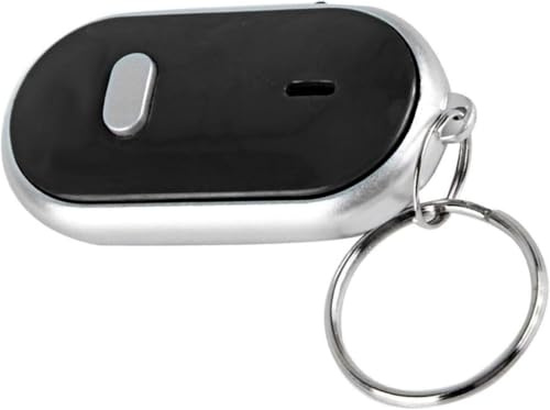 KeyFinder, Keychain Locator for Finding Lost Keys, Smart Anti-Lost Features, Whistle Activation, Portable and Easy to Find, Alarm, and Flashing Light for Pet Locator Key Suitcase (Black)