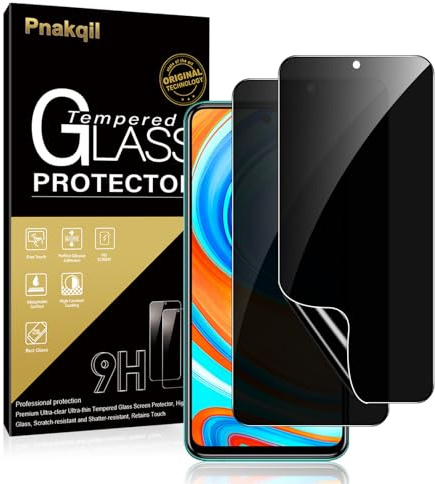 Pnakqil 2 piezas de película protectora de pantalla para Xiaomi Redmi Note 9 Pro/Note 9S, película protectora de privacidad anti-espía de TPU, película protectora de pantalla sin burbujas para Redmi