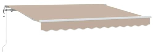 vidaXL Einziehbare Markise Beige 250 x 200 cm Stoff, Verstellbares Markise, trendiger Sonnenschutz für Garten, Terrasse und Balkon, rechteckiges Design