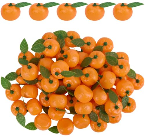 SOFPLATE 50 mini Naranjas Artificiales A Granel Decoración de Frutas Artificiales Simulación Realista de Naranja Frutas Decorativas para Cuencos Centros de Mesa Hogar Cocina Gabinete Decoración de Fie