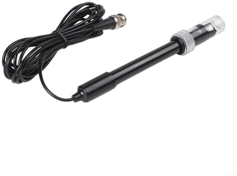 Hohe Kompatibilität PH Elektrodensonde mit 115cm Kabel, Präzise pH-Messung zum Testen von Trinkwasser, Hydroponik und Wein (Schwarz 2,95m)