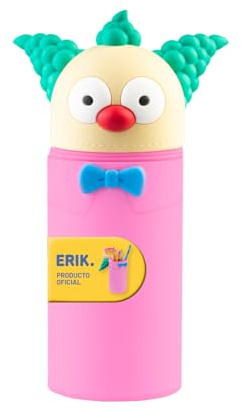 Grupo Erik Die Simpsons Krusty Federmäppchen Mäppchen Merch | Federmappe Stift Etui Schule 1 Fach 18 x 7,5 cm - Federtasche Mädchen und Jungen Schlampermäppchen Geschenke zur Einschulung