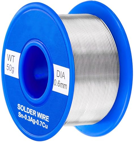 0.6mm Lead Free Solder Wire with Rosin Core for Electrical Soldering and DIY (Net 50g)
