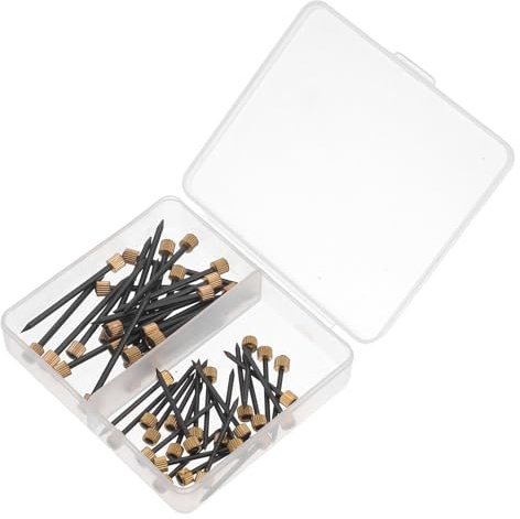 DECOMELODY 50 Pezzi Kit da 50 Chiodi per Appendere Quadri Testa in Ottone Nero, Chiodi a Punta Resistenti per Cornici e Opere D’Arte, Adatti a Pareti in Intonaco, Mattoni e Cartongesso,