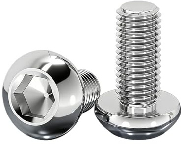 Linshuvudskruvar halvcirkelformad huvudskruv med insexkant, rostfritt stål 304, M3, M4, M5, M6, M8, M10, halvcirkelformat monteringstillbehör (35 mm, M4 20 st)