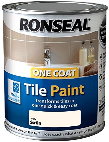 Ronseal One Coat Tile Paint Ivory Satin 750ml