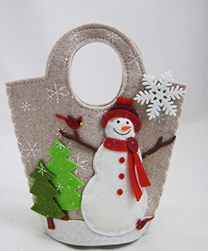 Geschenktasche, Motiv Schneemann - groß -Filz ca. 26 x 20 cm (H/B)