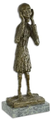 Casa Padrino Scultura in Bronzo di Lusso l'urlo Bronzo/Grigio 14,5 x 9,9 x H. 38,2 cm - Figura in Bronzo Decorativo
