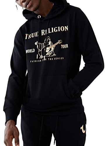 True Religion Men's Metallic Buddha Fleece Hoody Hooded Sweatshirt