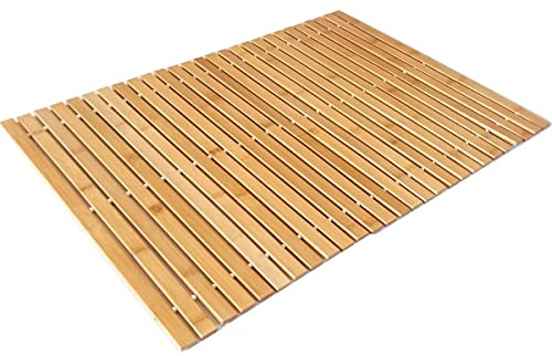 HJJKKH Bath Mat Rayon Derived from Bamboo, Foldable Floor Shower Bath Mat for Bathroom, Bathtub, Shower, Sauna, Hot Tub